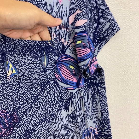 Tori Richard Honolulu Fish Print Ultra Soft Comfy Stretch Casual Dress Large - Picture 7 of 10